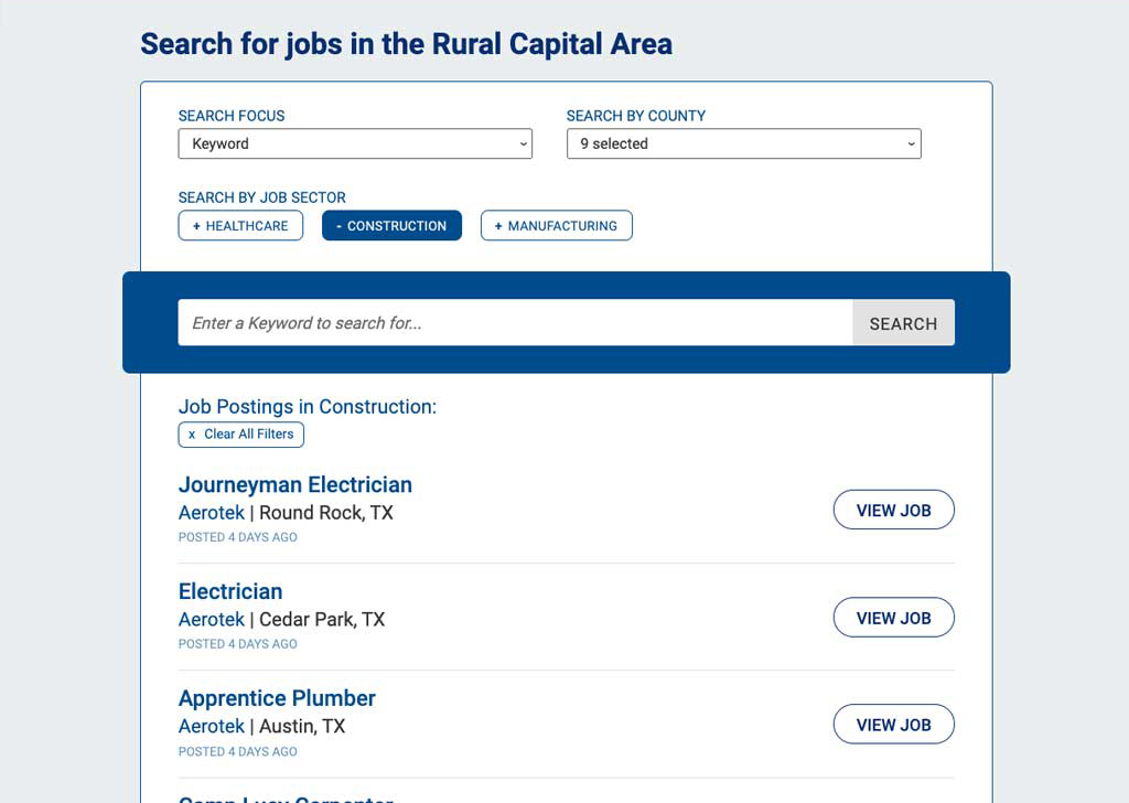 Headlight Job Search Portal Desktop View