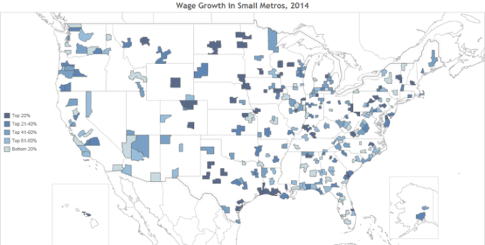 Wage Growth Map Small Metros