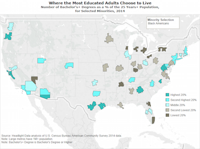 Where the Most Educated Adults Choose to Live Black