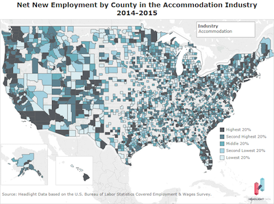 Net New Employment by County accom